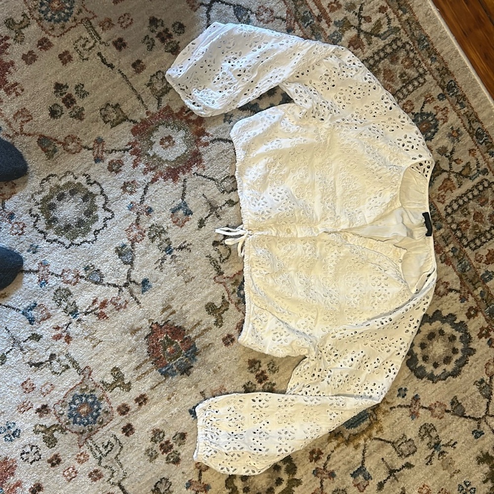 J crew crop top, size large, white